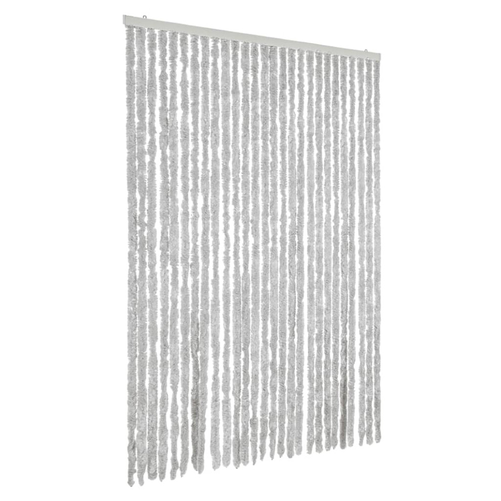 Vidaxl (Grey, 118 X 220 Cm) Fly Curtain Door Curtain Fly Screen Fly Blind Insect Curtain Chenille