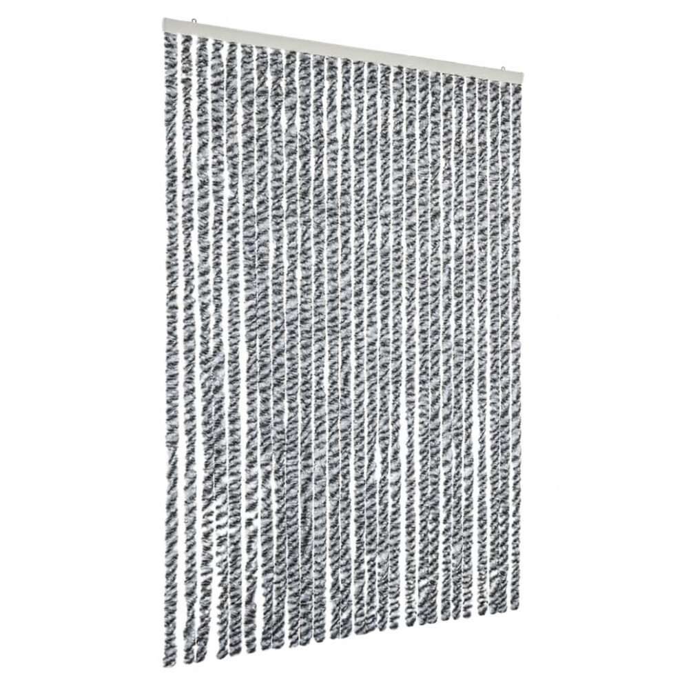 Vidaxl (Black And White, 118 X 220 Cm) Fly Curtain Door Curtain Fly Screen Fly Blind Insect Curtain Chenille