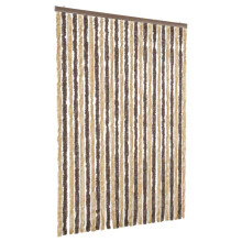 (dark brown and beige, 118 x 220 cm) vidaXL Fly Curtain Door Curtain Fly Screen Fly Blind Insect Curtain Chenille