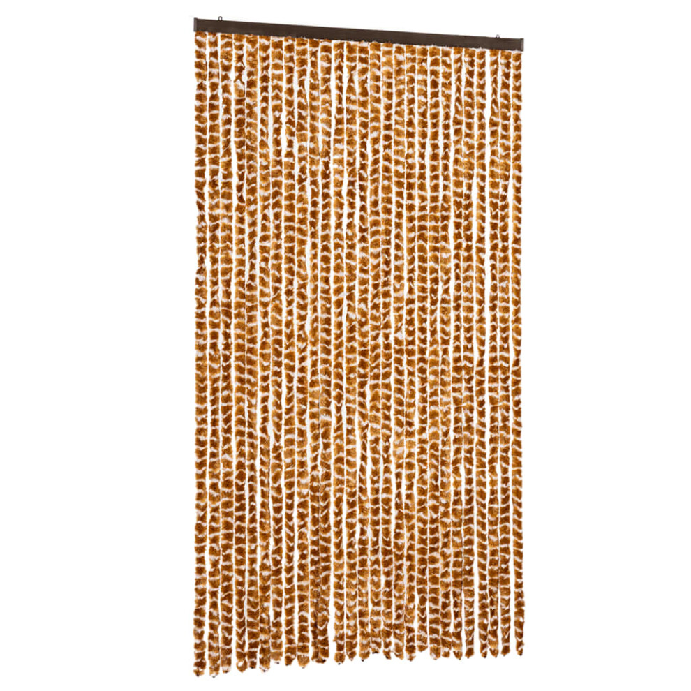 Vidaxl (Ochre And White, 118 X 220 Cm) Fly Curtain Door Curtain Fly Screen Fly Blind Insect Curtain Chenille