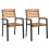 VidaXL (2 pcs) vidaXL Stackable Chairs Stacking Dining Chair Lounge Chairs Solid Wood Acacia 1