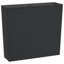 (anthracite) vidaXL Planter with Removable Inner Raised Bed Plant Pot 12 / 44 L PP Rattan