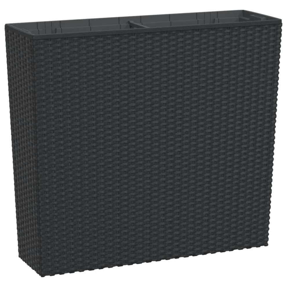 Vidaxl (Anthracite) Planter With Removable Inner Raised Bed Plant Pot 12 / 44 L Pp Rattan