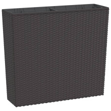 (brown) vidaXL Planter with Removable Inner Raised Bed Plant Pot 12 / 44 L PP Rattan