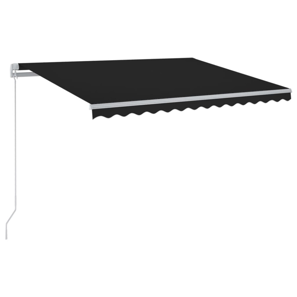 (anthracite, 300 x 250 cm) vidaXL Manual Retractable Awning Shelter Outdoor Awning Folding Arm with LED