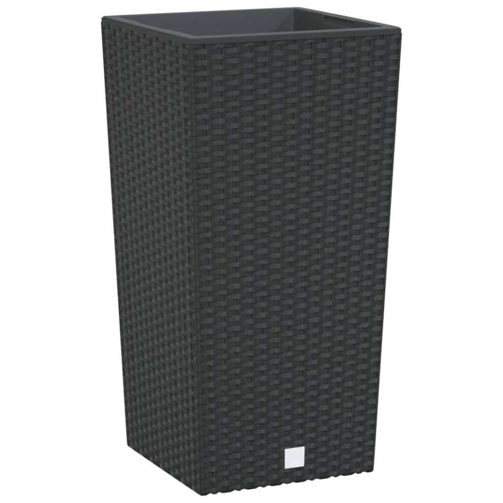 Vidaxl (Anthracite, 26.5 L) Planter With Removable Inner Garden Raised Bed Plant Pot Pp Rattan
