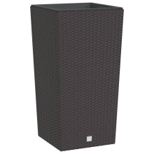 (brown, 49 l) vidaXL Planter with Removable Inner Garden Raised Bed Plant Pot PP Rattan