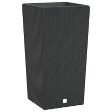(anthracite, 49 l) vidaXL Planter with Removable Inner Garden Raised Bed Plant Pot PP Rattan