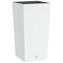 (white, 49 l) vidaXL Planter with Removable Inner Garden Raised Bed Plant Pot PP Rattan