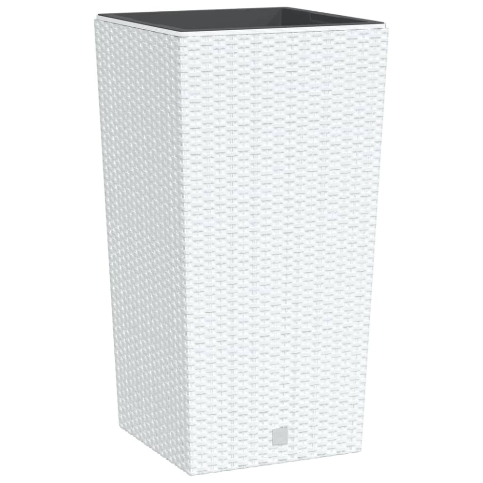 Vidaxl (White, 49 L) Planter With Removable Inner Garden Raised Bed Plant Pot Pp Rattan