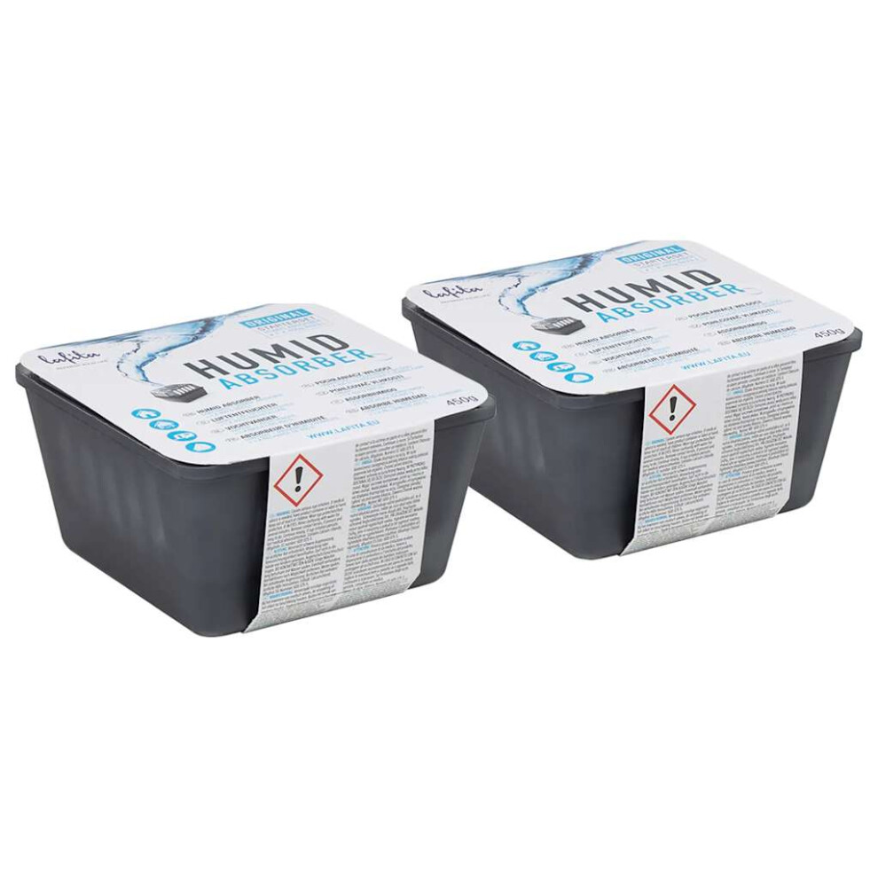 Vidaxl (450 G, 2 Pcs) Moisture Absorbers With Refill Bags Dehumidifier Condensation Remover