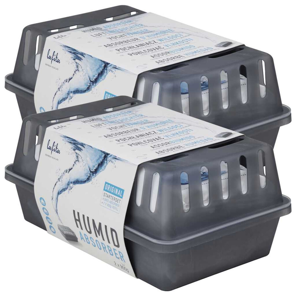 Vidaxl (900 G, 2 Pcs) Moisture Absorbers With Refill Bags Dehumidifier Condensation Remover