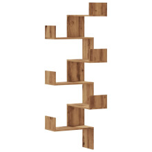 (oak) vidaXL Wall Corner Shelf Floating Shelf Wall Shelf Engineered Wood