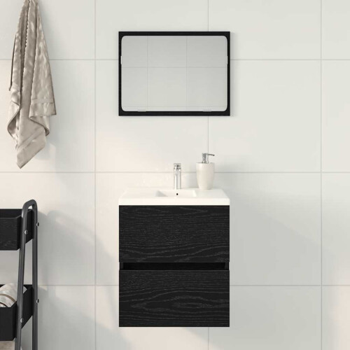 VidaXL (black oak) vidaXL Bathroom Sink Cabinet Engineered Wood 2
