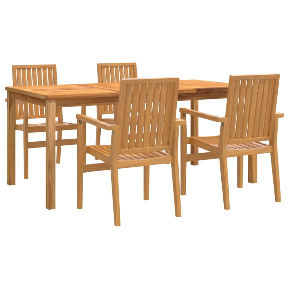 Vidaxl (180 Cm Table Length/ 4 Piece) Garden Dining Set Outdoor Table And Chairs Solid Wood Teak
