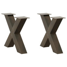 (50 x (42-43) cm) vidaXL Dining Table Legs X-Shaped Desk Legs Kitchen Metal Furniture Legs Steel