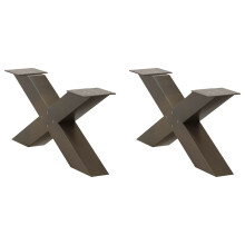 (70 x (30-31) cm) vidaXL Dining Table Legs X-Shaped Desk Legs Kitchen Metal Furniture Legs Steel