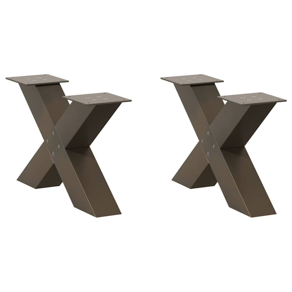 Vidaxl (50 X (30-31) Cm) Dining Table Legs X-Shaped Desk Legs Kitchen Metal Furniture Legs Steel