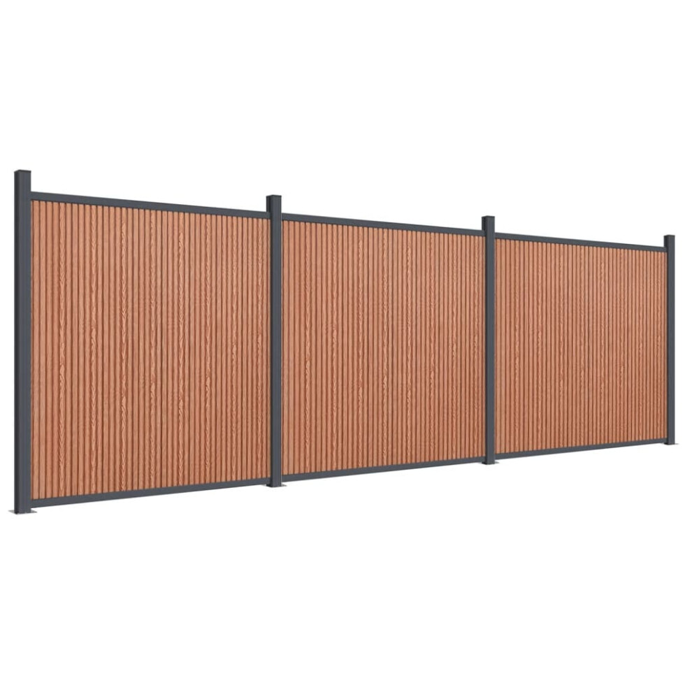 (brown, 526 x 186 cm) vidaXL Fence Panel Patio Outdoor Privacy Fence Board Garden Picket Fence WPC