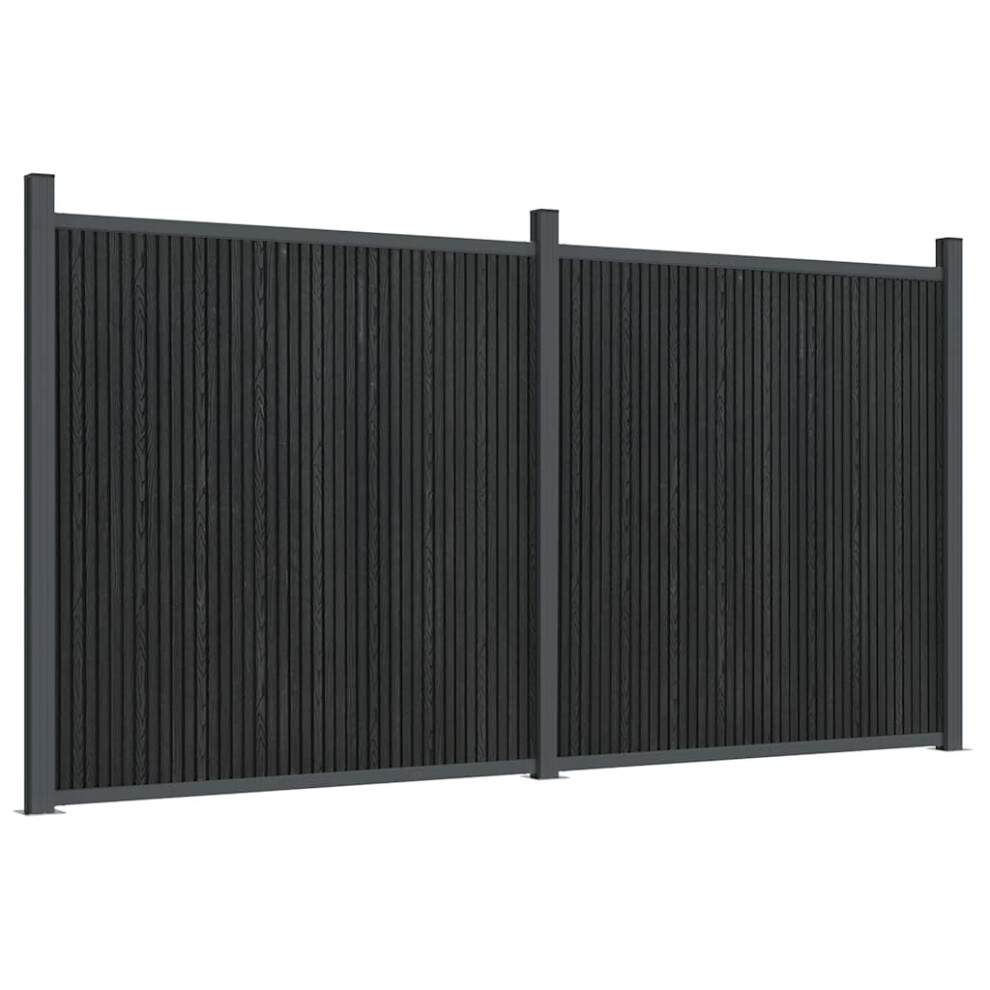 (grey, 353 x 186 cm) vidaXL Fence Panel Patio Outdoor Privacy Fence Board Garden Picket Fence WPC