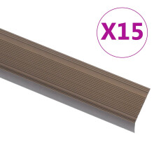 (brown, 90 cm (15 pcs)) vidaXL 5x Stair Nosings L Aluminium Multi Sizes Multi Colours Multi Models