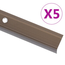 (brown, 100 cm (5 pcs)) vidaXL 5x Stair Nosings L Aluminium Multi Sizes Multi Colours Multi Models