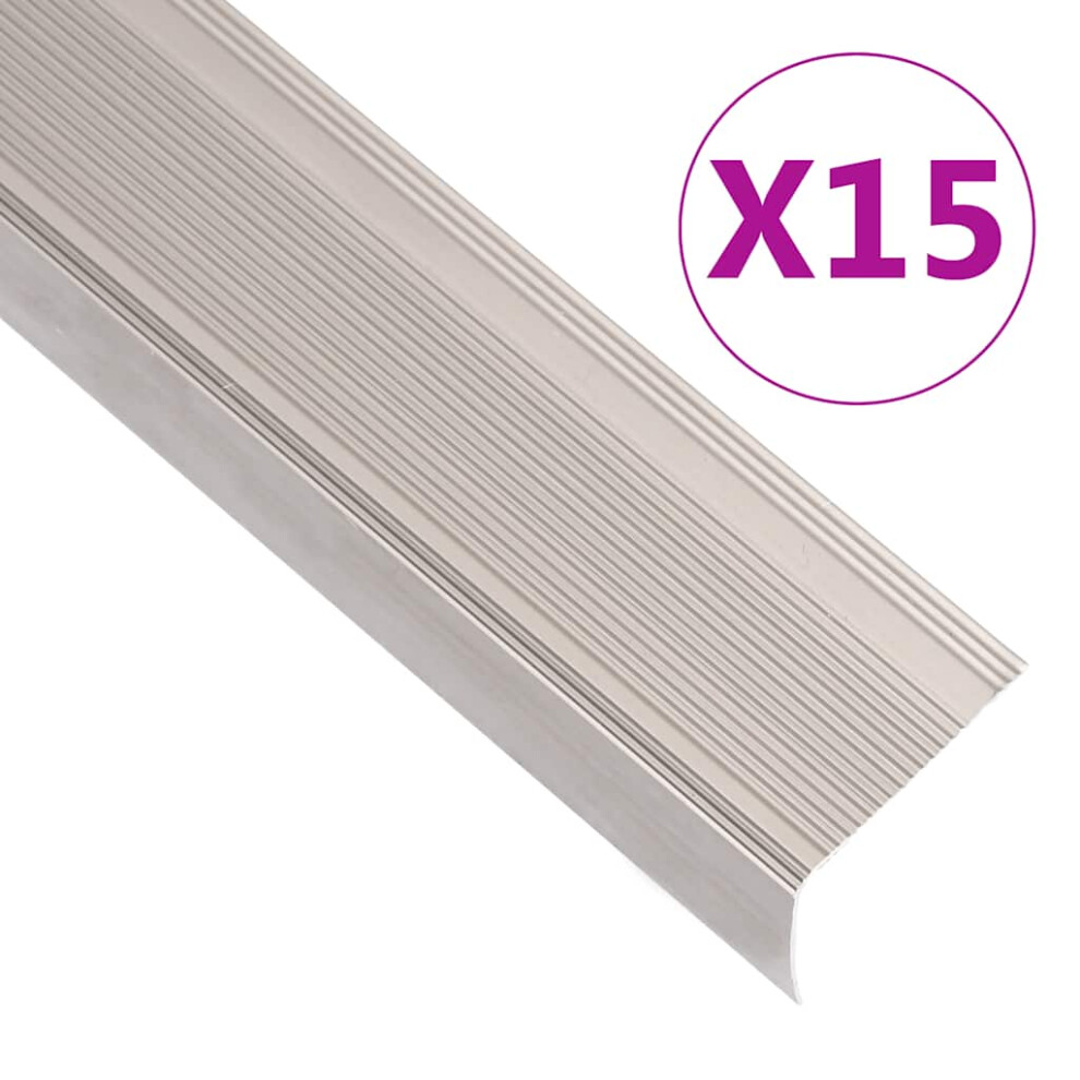 (champagne, 100 cm (15 pcs)) vidaXL 5x Stair Nosings L Aluminium Multi Sizes Multi Colours Multi Models