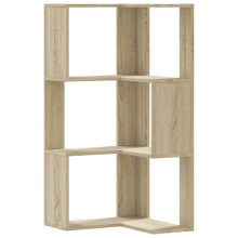 (sonoma oak) vidaXL Corner Bookcase 3-Tier Corner Bookshelf Corner Rack Engineered Wood