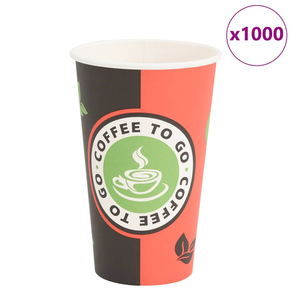 (400ml) vidaXL Paper Coffee Cups Disposable Cup Hot Beverage Cup 1000 pcs Red & Black