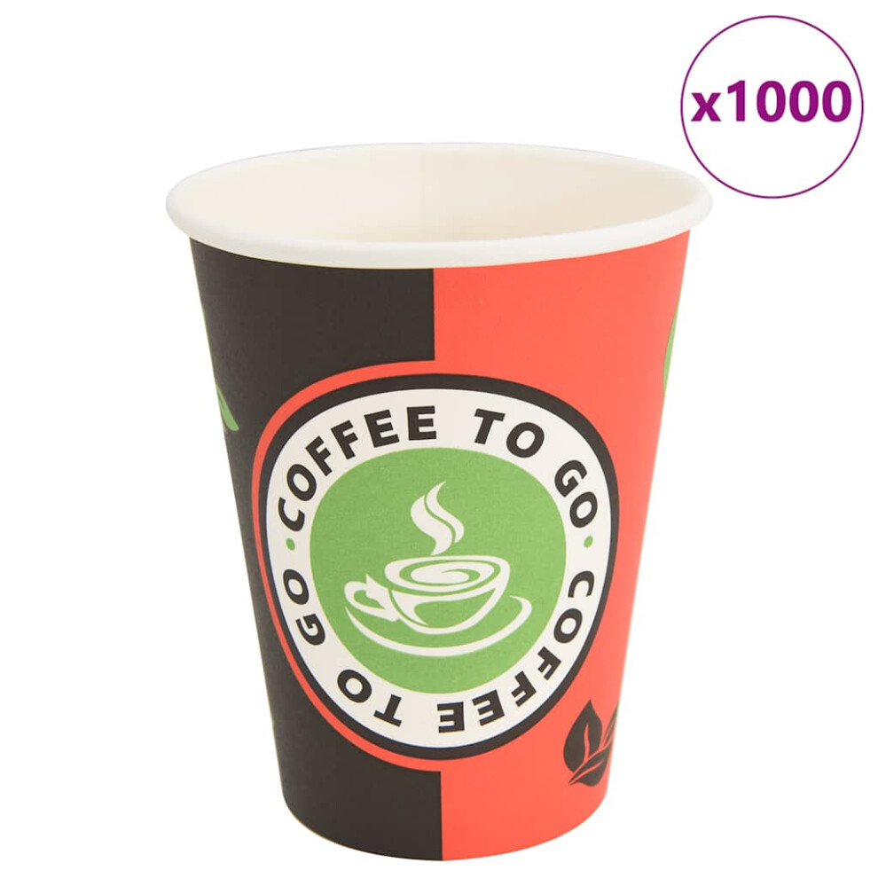 (300ml) vidaXL Paper Coffee Cups Disposable Cup Hot Beverage Cup 1000 pcs Red & Black