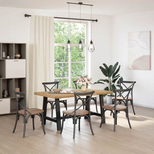 VidaXL (A-Shaped, 160 cm) vidaXL Dining Table Kitchen Table Dining Room Table NOAIN Solid Wood Pine 1
