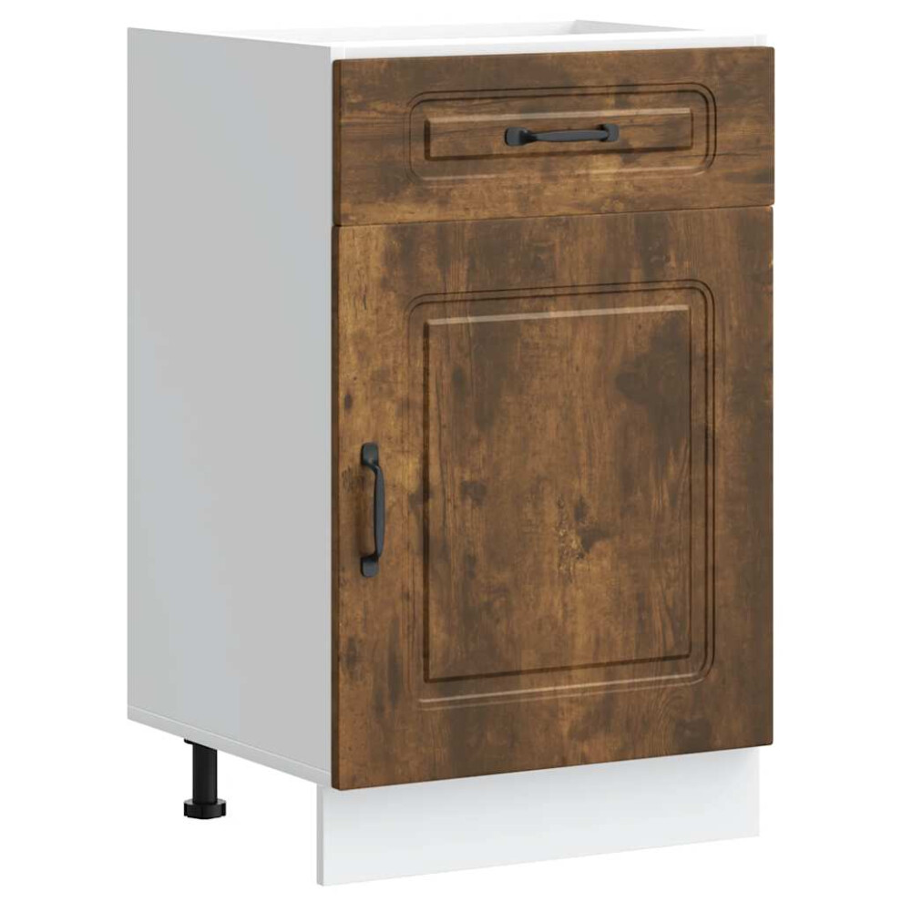 (smoked oak, 1 pcs) vidaXL Oven Cabinets Kitchen Cabinet Oven Unit 2 pcs Lucca Engineered Wood