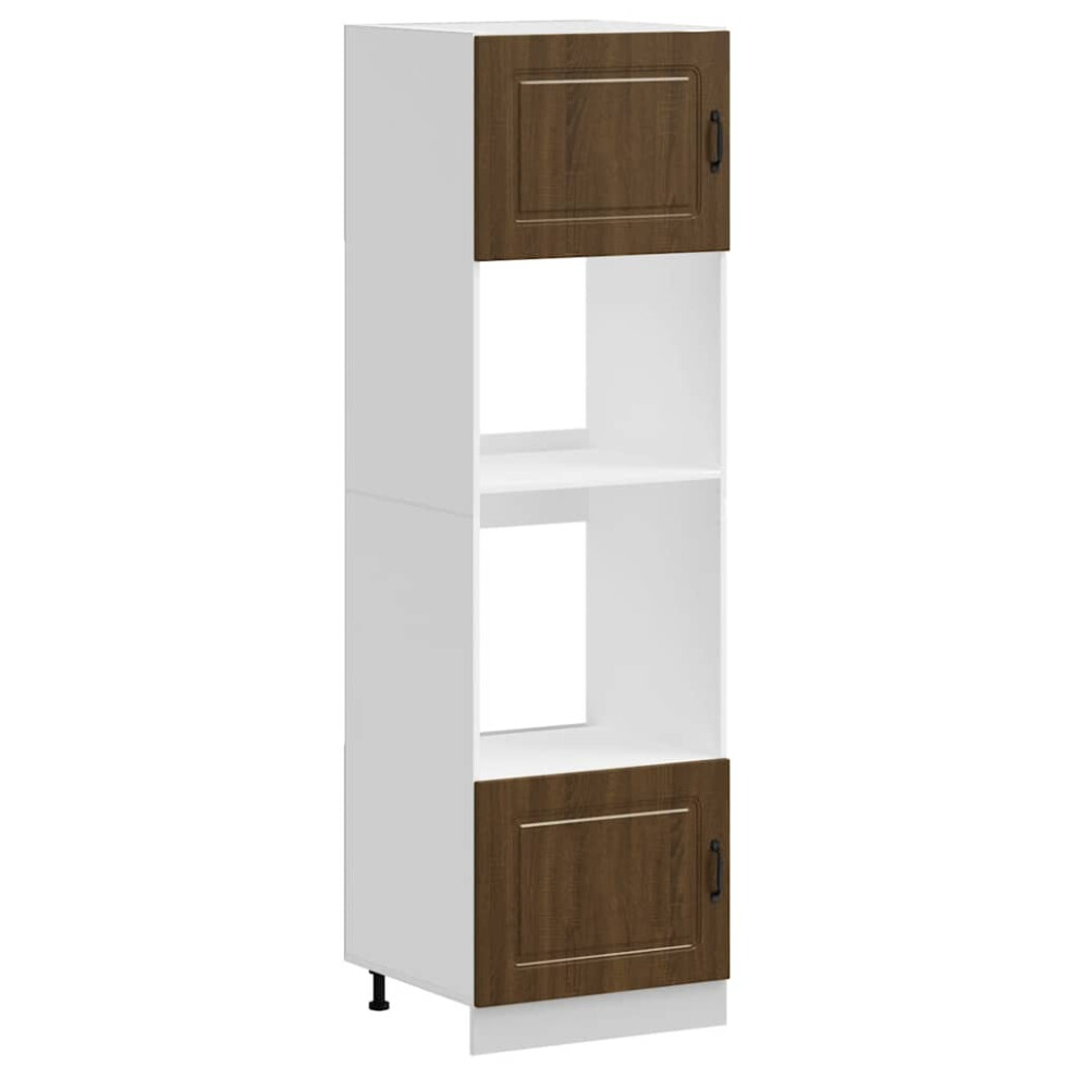 Vidaxl ( Oak, 2 Pcs) Oven Cabinets Kitchen Cabinet Oven Unit 2 Pcs Lucca Engineered Wood Brown