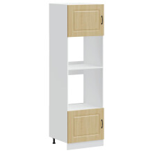 (sonoma oak, 2 pcs) vidaXL Oven Cabinets Kitchen Cabinet Oven Unit 2 pcs Lucca Engineered Wood
