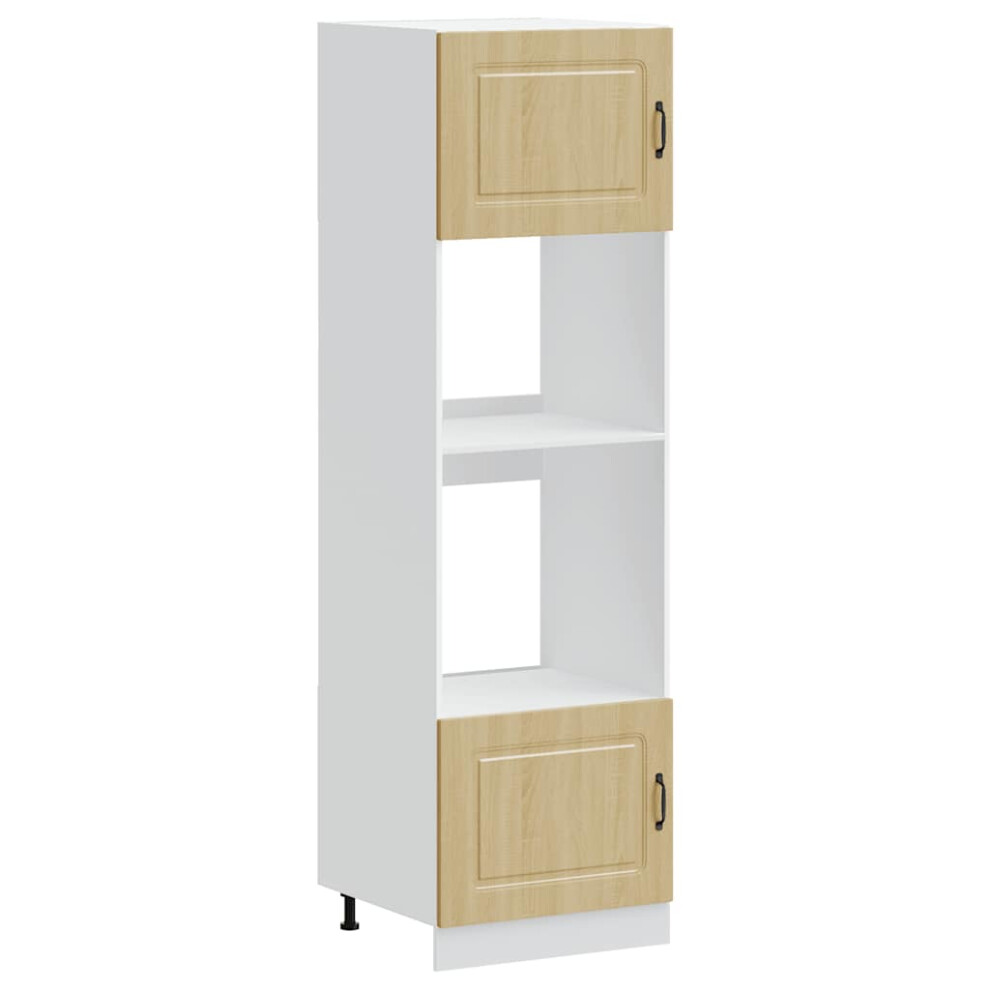 Vidaxl (Sonoma Oak, 2 Pcs) Oven Cabinets Kitchen Cabinet Oven Unit 2 Pcs Lucca Engineered Wood