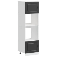 (black, 2 pcs) vidaXL Oven Cabinets Kitchen Cabinet Oven Unit 2 pcs Lucca Engineered Wood