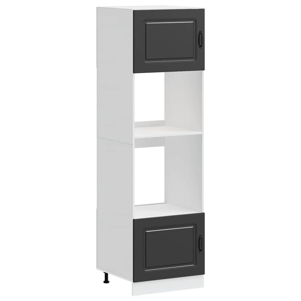Vidaxl (, 2 Pcs) Oven Cabinets Kitchen Cabinet Oven Unit 2 Pcs Lucca Engineered Wood Black