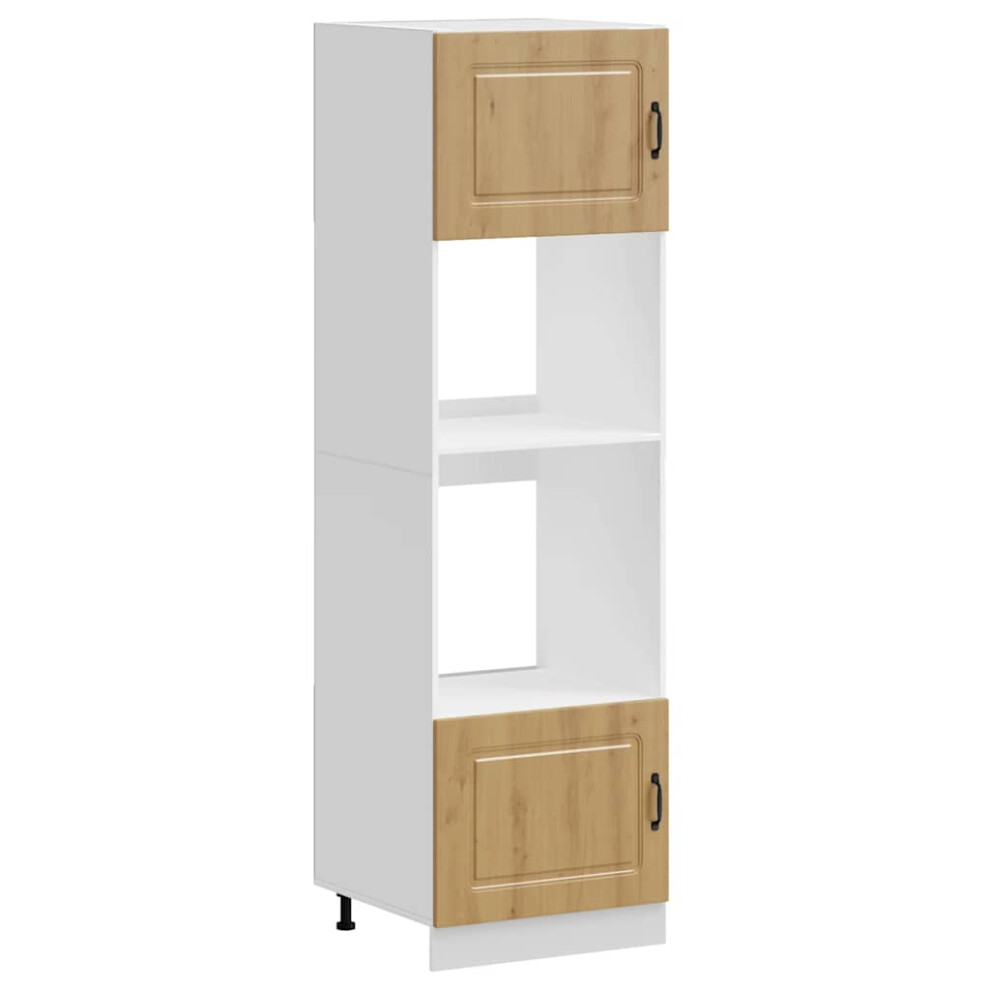 Vidaxl (Artisan Oak, 2 Pcs) Oven Cabinets Kitchen Cabinet Oven Unit 2 Pcs Lucca Engineered Wood