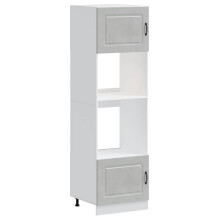 (concrete grey, 2 pcs) vidaXL Oven Cabinets Kitchen Cabinet Oven Unit 2 pcs Lucca Engineered Wood