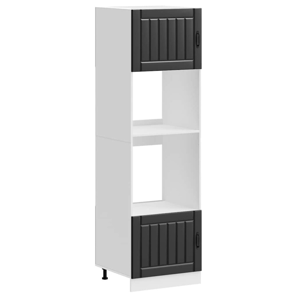 Vidaxl (, 2 Pcs) Oven Cabinets Kitchen Cabinet Oven Unit 2 Pcs Kalmar Engineered Wood Black