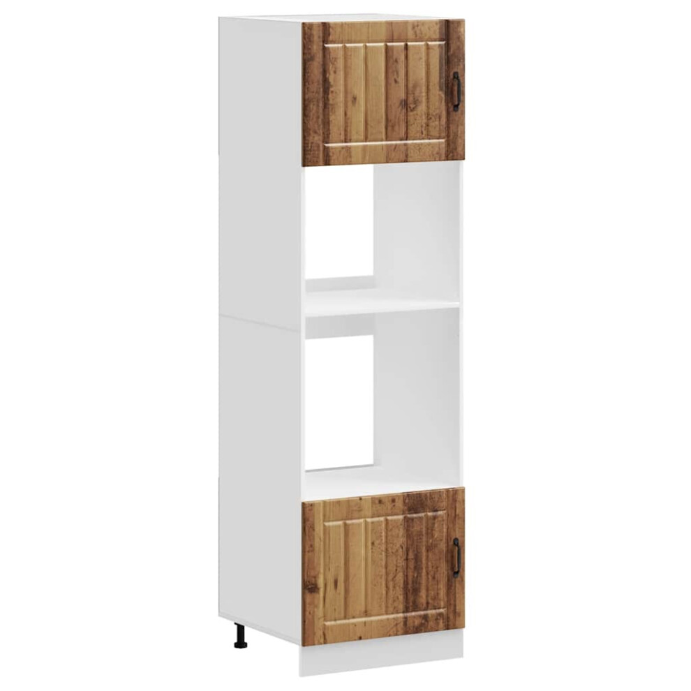 Vidaxl (Old Wood, 2 Pcs) Oven Cabinets Kitchen Cabinet Oven Unit 2 Pcs Kalmar Engineered Wood