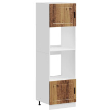 (old wood, 2 pcs) vidaXL Oven Cabinet Kitchen Cabinet Oven Unit Oven Base Unit Engineered Wood