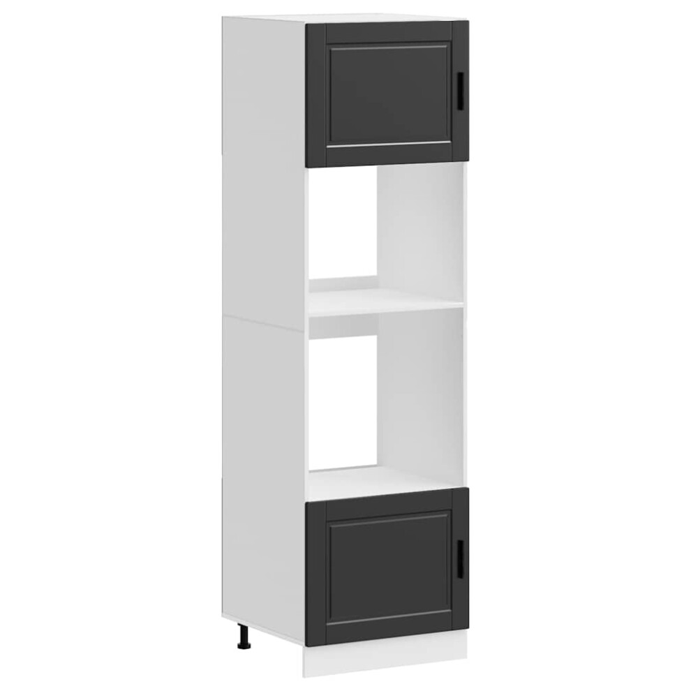 Vidaxl (Black, 2 Pcs) Oven Cabinet Kitchen Cabinet Oven Unit Oven Base Unit Engineered Wood