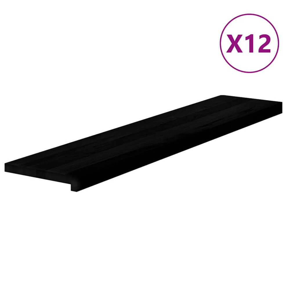 (dark brown, 120 x 30 x 2 cm/ 12 pcs) vidaXL Stair Treadss Step Mat Door Mat Tread Mat Untreated Solid Wood Oak