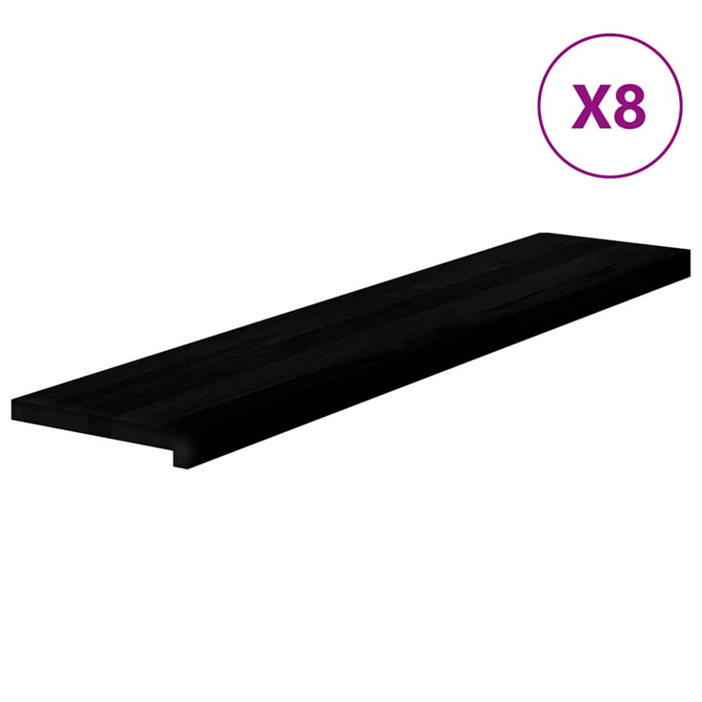 (Dark Brown, 120 X 30 X 2 Cm/ 8 Pcs) Vidaxl Stair Treadss Step Mat Door Mat Tread Mat Untreated Solid Wood Oak 8721102680663