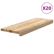 (natural, 70 x 25 x 2 cm/ 20 pcs) vidaXL Stair Treadss Step Mat Door Mat Tread Mat Untreated Solid Wood Oak