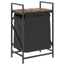 (smoked oak) vidaXL Laundry Basket 1 Compartment with Shelf laundry hamper