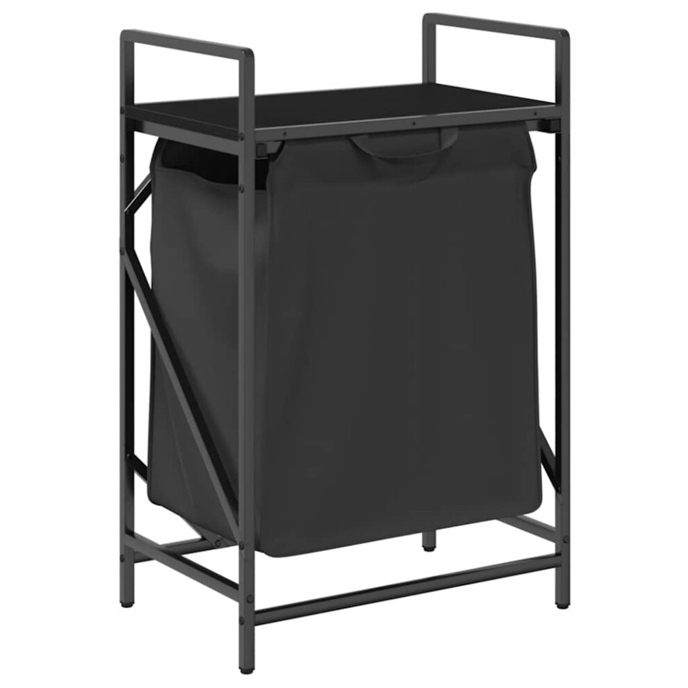 Vidaxl (Black Oak) Laundry Basket 1 Compartment With Shelf Laundry Hamper