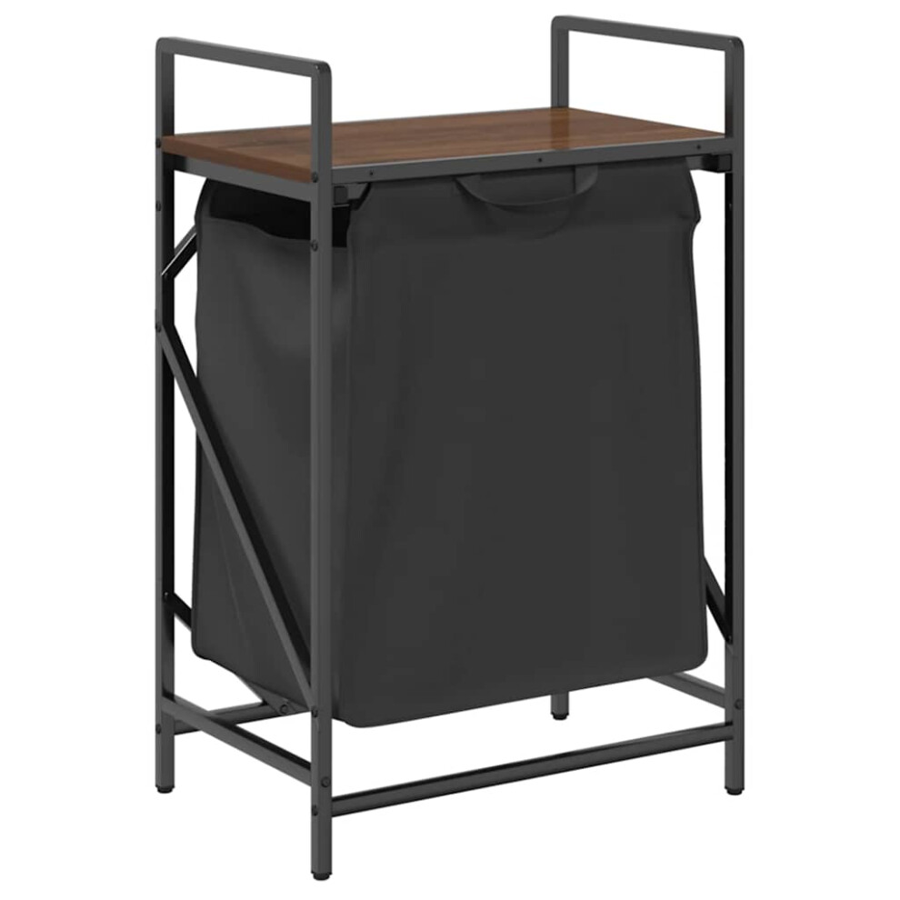 Vidaxl ( Oak) Laundry Basket 1 Compartment With Shelf Laundry Hamper Brown
