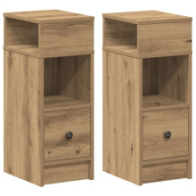 (artisan oak, 2 pcs) vidaXL Bedside Cabinets with Drawer Nightstand Bed Side Table Side Cabinet